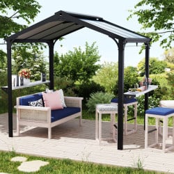 Abri barbecue Austin Canopia, Aluminium noire - 180 x 284 cm (RUPTURE DE STOCK ?)