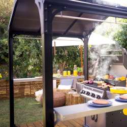 Abri barbecue Austin Canopia, Aluminium noire - 180 x 284 cm (RUPTURE DE STOCK ?)
