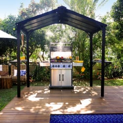 Abri barbecue Austin Canopia, Aluminium noire - 180 x 284 cm (RUPTURE DE STOCK ?)