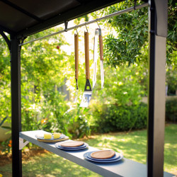 Abri barbecue Austin Canopia, Aluminium noire - 180 x 284 cm (RUPTURE DE STOCK ?)