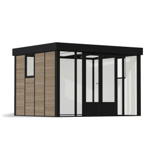 Studio de jardin Copenhague Canopia,Aluminium et WPC noire - 287 x 351 cm