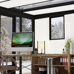 Studio de jardin Copenhague Canopia,Aluminium et WPC noire - 287 x 351 cm