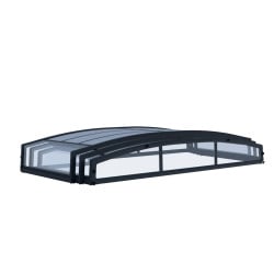 Abri piscine téléscopique Majorca Canopia, Grise - 457 x 670 cm