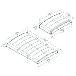 Abri piscine téléscopique Majorca Canopia, Grise - 457 x 670 cm