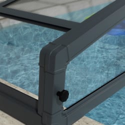 Abri piscine téléscopique Majorca Canopia, Grise - 457 x 670 cm