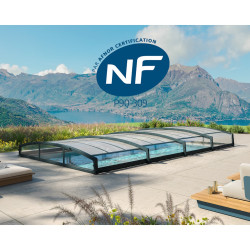 Abri piscine téléscopique Majorca Canopia, Grise - 457 x 670 cm