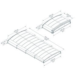 Abri piscine téléscopique Majorca Canopia, Grise - 457 x 870 cm