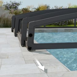Abri piscine téléscopique Majorca Canopia, Grise - 457 x 870 cm