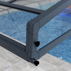 Abri piscine téléscopique Majorca Canopia, Grise - 457 x 870 cm