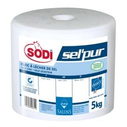 Bloc à lécher cylindrique 5 kg / Pierre de sel SEL'PUR BIO - A l'unité ou en palette