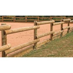 Demi-rondin fraisé pin traité classe 4 vert Ø 10 cm, longueur 2,0 m
