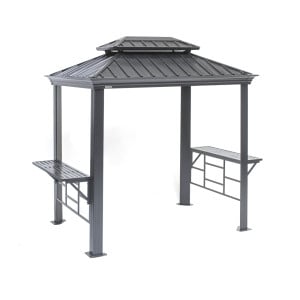 Tonnelle barbecue Messina 68 Sojag, aluminium - Anthracite - 292 x 179 x 262 cm
