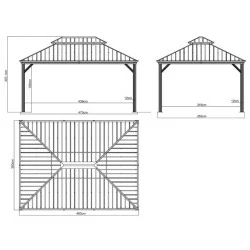 Tonnelle Messina Sojag, moustiquaires - Anthracite - 485 x 365 x 291 cm