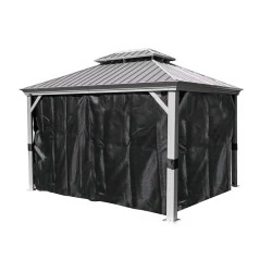 Tonnelle Messina Sojag, moustiquaires - Champagne - 485 x 365 x 291 cm