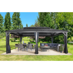 Tonnelle Messina Sojag, moustiquaires - Anthracite - 598 x 363 x 307 cm