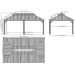 Tonnelle Messina Sojag, moustiquaires - Anthracite - 598 x 363 x 307 cm