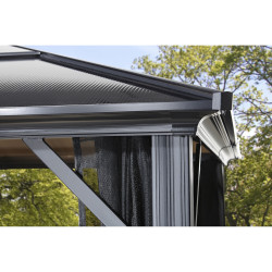 Tonnelle Meridien 12 x 16 Sojag, moustiquaires - Anthracite - 365 x 485 x 270 cm