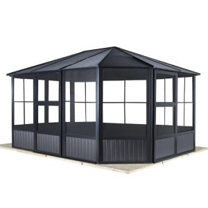 Tonnelle jardin d'hiver Charleston Sojag, Anthracite - 384 x 384 x 281 cm