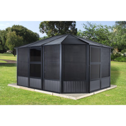 Tonnelle jardin d'hiver Charleston Sojag, Anthracite - 384 x 489 x 281 cm
