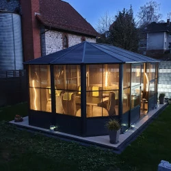 Tonnelle jardin d'hiver Charleston Sojag, Anthracite - 384 x 489 x 281 cm