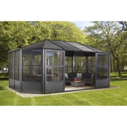 Tonnelle jardin d'hiver Charleston Sojag, Anthracite - 384 x 594 x 281 cm