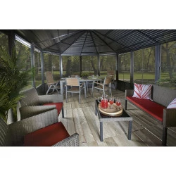 Tonnelle jardin d'hiver Charleston Sojag, Anthracite - 384 x 594 x 281 cm