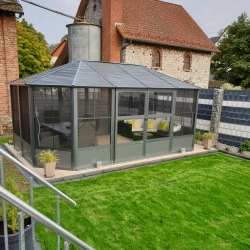 Tonnelle jardin d'hiver Charleston Sojag, Anthracite - 384 x 594 x 281 cm