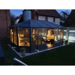 Tonnelle jardin d'hiver Charleston Sojag, Anthracite - 384 x 594 x 281 cm