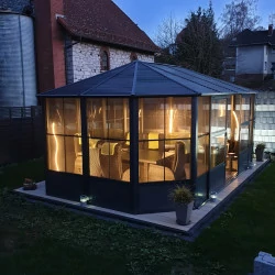 Tonnelle jardin d'hiver Charleston Sojag, Anthracite - 384 x 594 x 281 cm