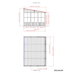 Tonnelle jardin d'hiver Charleston mural Sojag, Anthracite - 309 x 404 x 244 cm