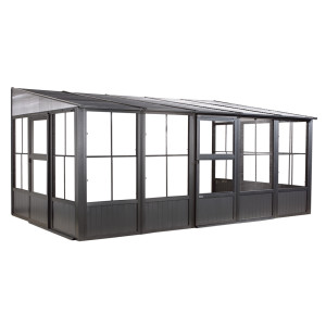 Tonnelle jardin d'hiver Charleston mural Sojag, Anthracite - 309 x 502 x 244 cm