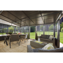 Tonnelle jardin d'hiver Charleston mural Sojag, Anthracite - 309 x 502 x 244 cm