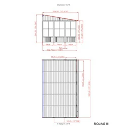 Tonnelle jardin d'hiver Charleston mural Sojag, Anthracite - 309 x 502 x 244 cm