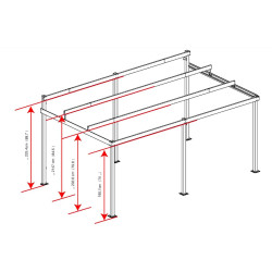 Pergola St. Barth 12 x 16 Sojag, Aluminium, Anthracite - 363 x 483 x 240 cm