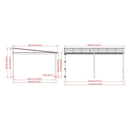 Pergola St. Barth 12 x 16 Sojag, Aluminium, Anthracite - 363 x 483 x 240 cm