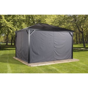 Rideaux Sojag avec clips pour pavillon Verona 10 X 14 - Gris foncé