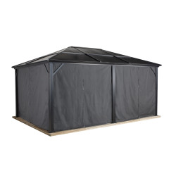 Rideaux Sojag avec clips pour tonnelle Méridien 12 x 16 - Gris foncé