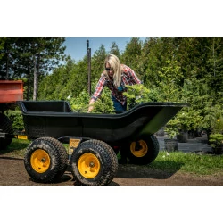 Brouette remorque TA1500 Polar en plastique - 623 litres, noir, 249 x 137 x 79 cm