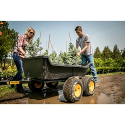 Brouette remorque TA1500 Polar en plastique - 623 litres, noir, 249 x 137 x 79 cm