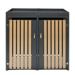 Coffre à poubelles Westmann, pour 2 poubelles 240 litres - 84 x 134 x 125 cm - Argent ou Anthracite