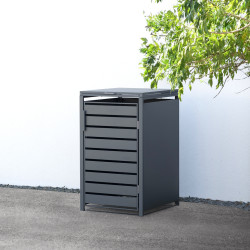 Coffre à poubelle Kubus Westmann, métallique, 240 litres - Anthracite