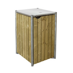 Abri à poubelles en bois - Naturel