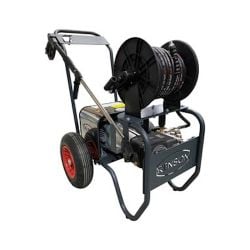 Nettoyeur haute pression Renson trio flector Triphasé eau froide, 200 bars, 15l/min, total stop, enrouleur 20 m