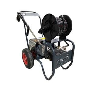 Nettoyeur haute pression Renson trio flector Triphasé eau froide, 200 bars, 15l/min, total stop, enrouleur 20 m