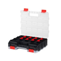 Mallette double Viso - 32 compartiments/19 séparateurs amovibles - 320 x 270 x 80 mm
