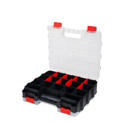 Mallette double Viso - 32 compartiments/19 séparateurs amovibles - 320 x 270 x 80 mm