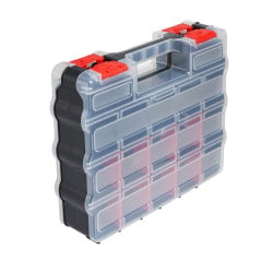 Mallette double Viso - 32 compartiments/19 séparateurs amovibles - 320 x 270 x 80 mm