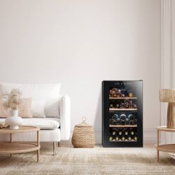 Cave à vin double compartiment LS51.2ZBLACK La Sommelière, 50 bouteilles