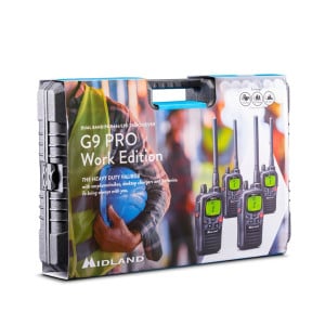 Pack de 4 Talkies Walkies Midland G9 Pro noir + oreillettes