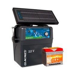 Kit Électrificateur solaire Secur Solis Lacmé 7,2 W, 15000 V, 1 J + Accu 50 Ah + Panneau solaire 7,2 W